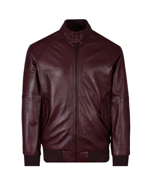 real hoxton Purple Harington Leather Jacket for men