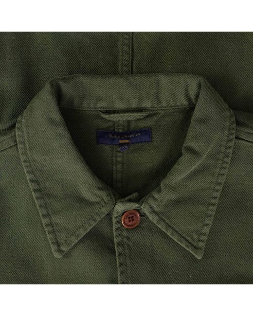 Nudie Jeans Green Barney Worker Jacket for men