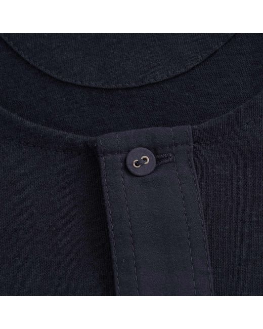 Merz B. Schwanen Black Button Facing Long Sleeve T-Shirt for men