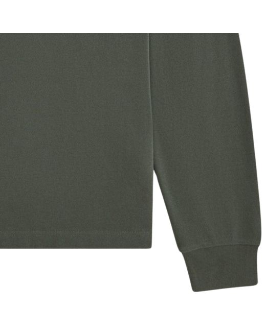 Fred Perry Green M3636 Long Sleeve Twin Tipped Polo Shirt for men