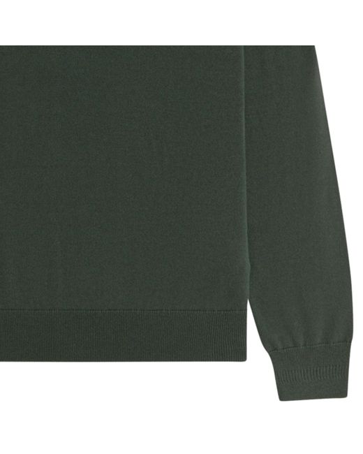 Fred Perry Green Classic Knitted Long Sleeve Shirt for men