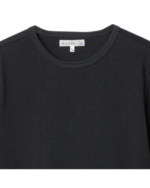 Merz B. Schwanen Black 2M15 Mid-Century Machine Refined Fit T-Shirt for men