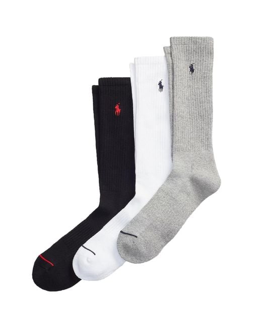 Polo Ralph Lauren Black Crew Sock 3-Pack for men