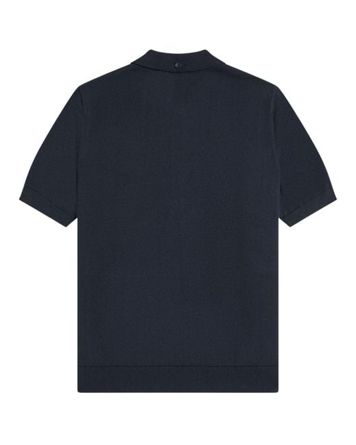 Fred Perry Blue Cable Knitted Shirt for men