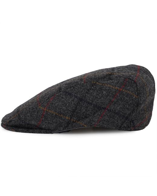 Dents Black Moon Tweed Flat Cap for men