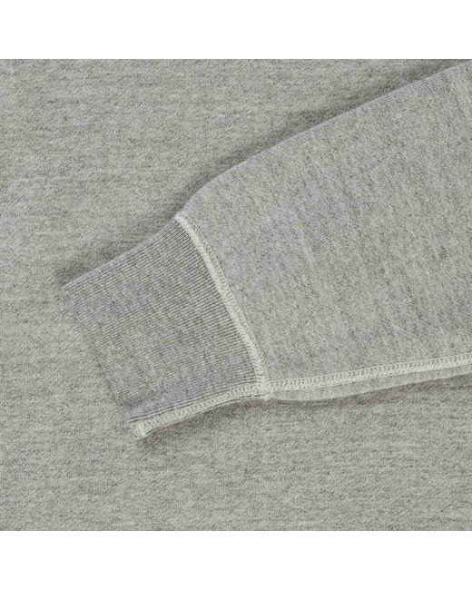 Orslow Gray Loop Wheel Crew Neck Sweatshirt for men