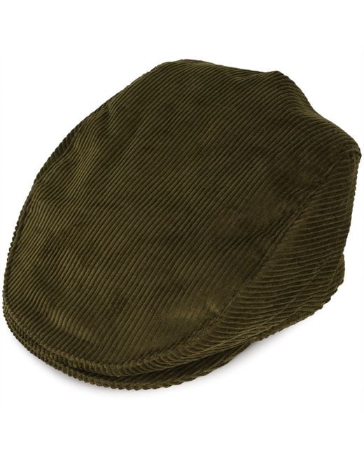 Dents Green Corduroy Flat Cap for men