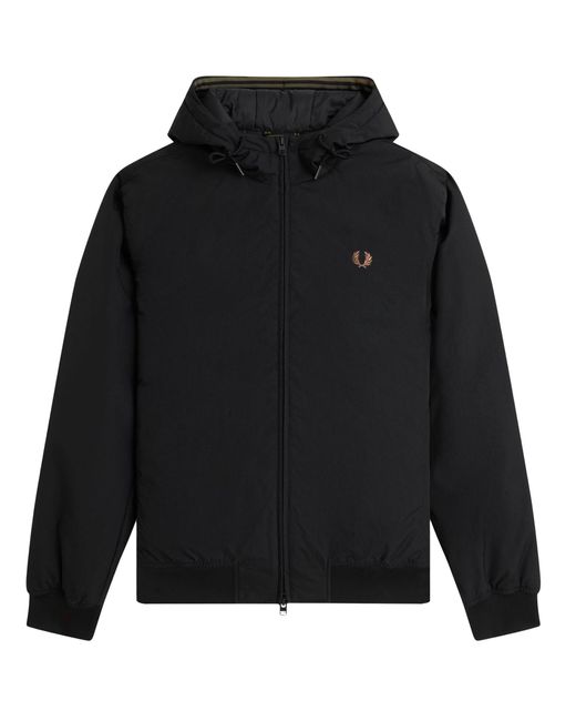 Fred Perry Black Hooded Brentham Jacket for men