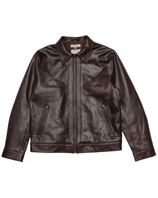 Nudie Jeans Brown Joppe Western Leather Jacket for men