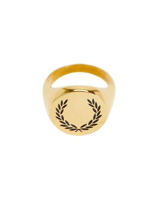 Fred Perry Metallic Laurel Wreath Ring for men