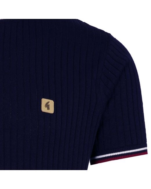 Gabicci Blue Santino Knit T-Shirt for men