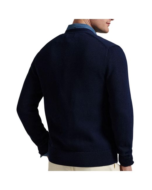 Polo Ralph Lauren Blue V-Neck Cardigan for men