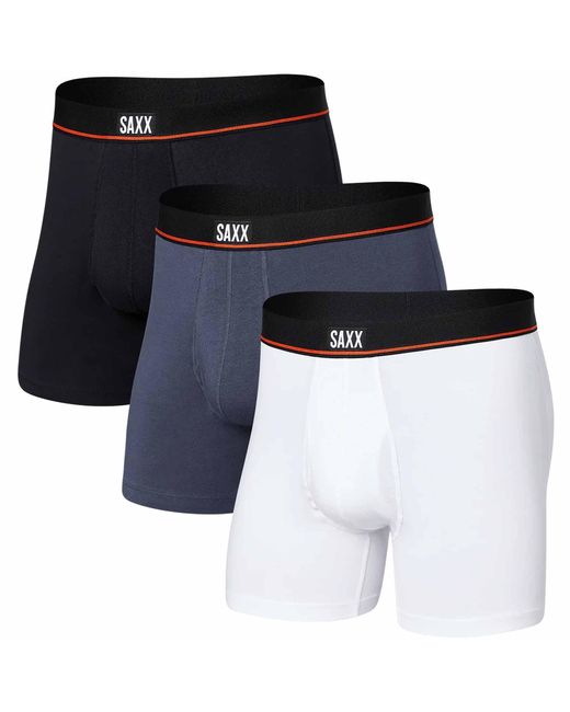 Saxx Underwear Co. Black Non-Stop Stretch Cotton 3 Pack Boxer Briefs for men