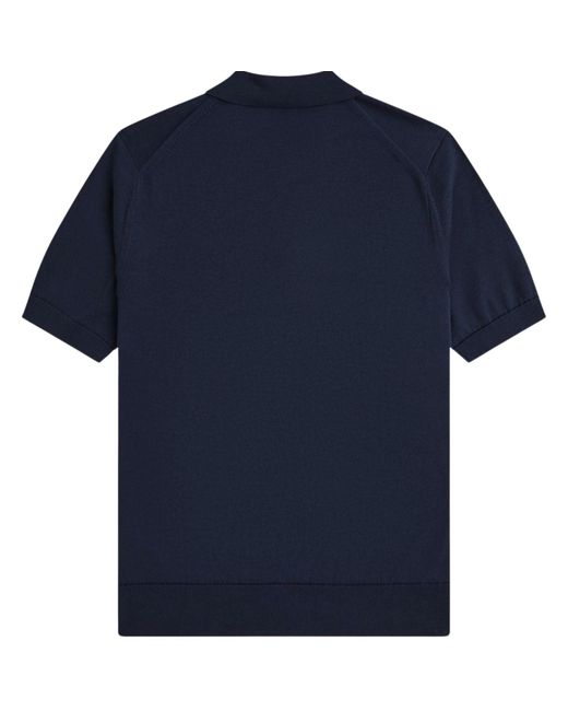 Fred Perry Blue Knitted Shirt for men