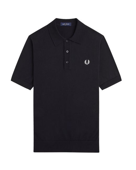 Fred Perry Blue Knitted Shirt for men