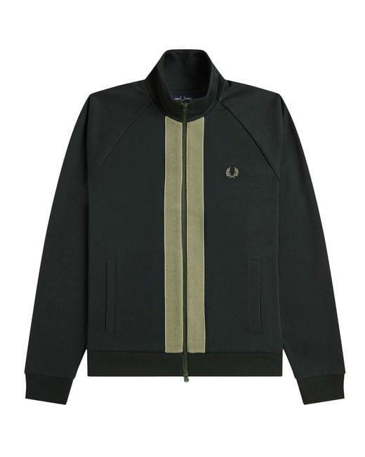 Fred Perry Black Chenille Tape Track Jacket for men