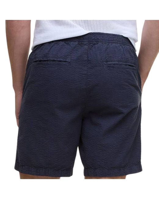 Barbour Blue Seersucker Relaxed Shorts for men