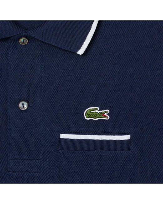 Lacoste Blue Classic Fit Pocket Accent Polo Shirt for men