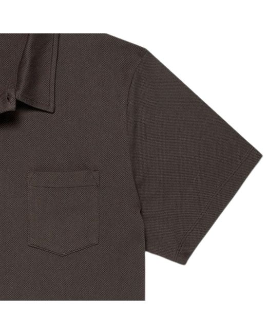 Sunspel Black Riviera Polo Shirt for men