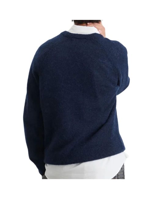 Universal Works Blue Lyon Crew Alpaca Knit for men