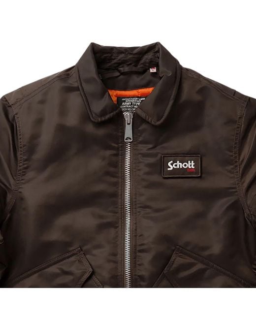 Schott Nyc Black Cwu Bomber Jacket for men