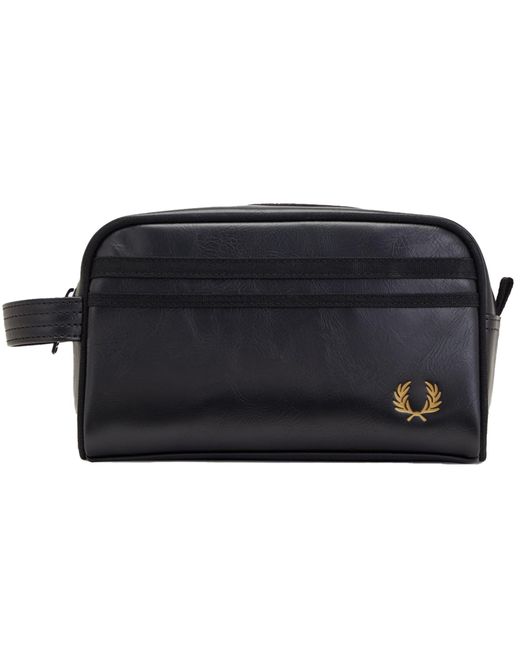 Fred Perry Black Tonal Wash Bag for men