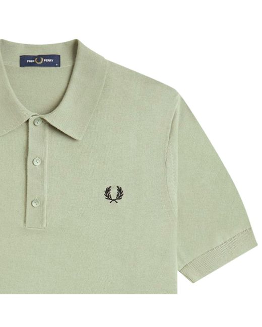 Fred Perry Green Knitted Shirt for men