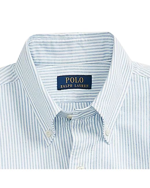 Polo Ralph Lauren Blue Custom Fit Oxford Shirt for men
