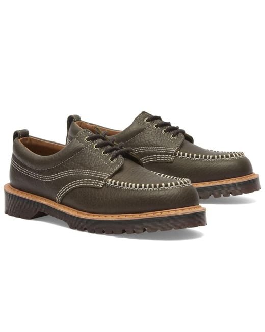 Dr. Martens Brown Lowell Wild Grain Leather Moc Toe for men