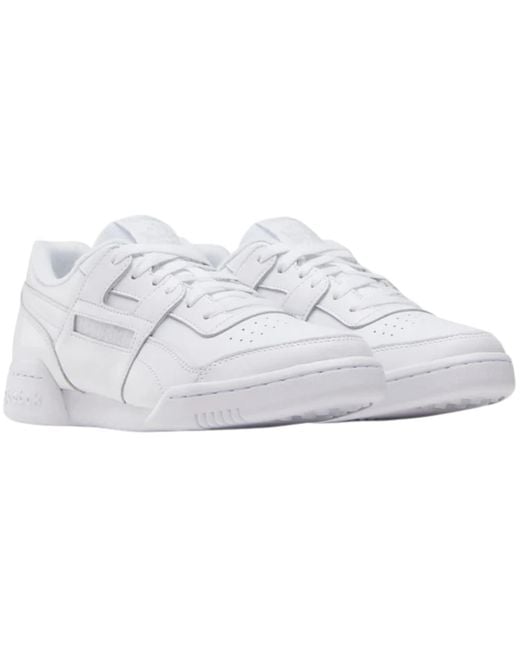 Reebok White Workout Plus Shoes for men