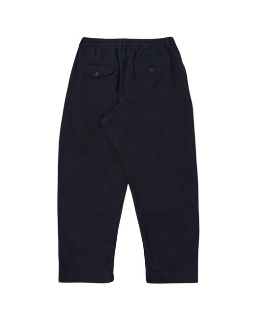 Universal Works Blue Pleated Track Pant Robin Wool Mix for men