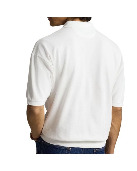 Polo Ralph Lauren White Relaxed Fit Mesh Polo Shirt for men