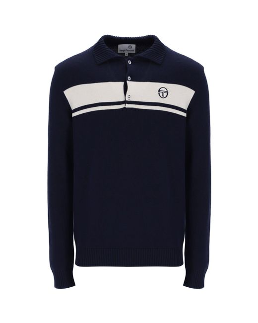 Sergio Tacchini Blue Damarindo Knitted Polo for men