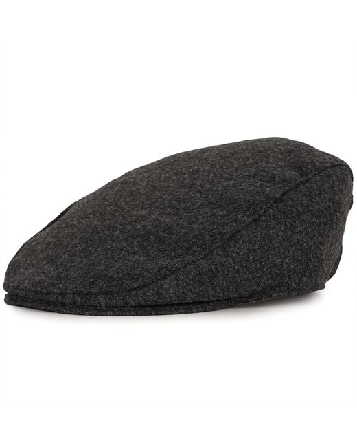 Dents Black Abraham Moon Flat Cap for men
