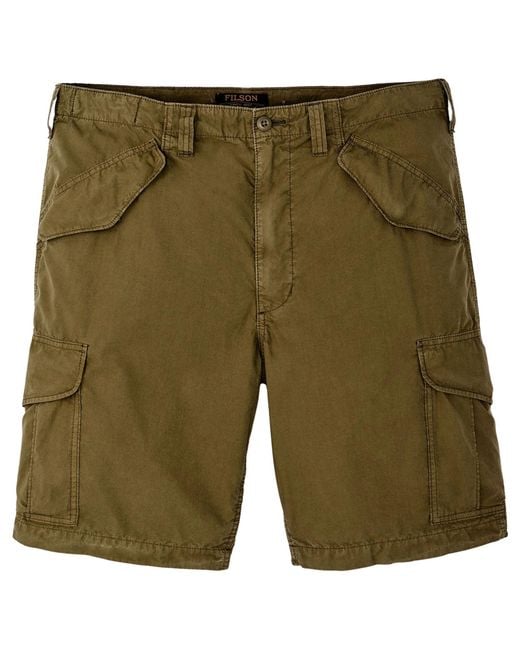 Filson Green Tropical Poplin Cargo Shorts for men