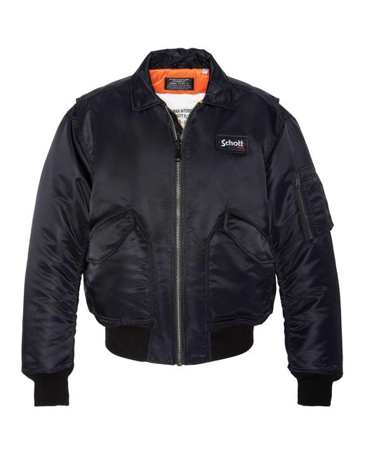 Schott Nyc Blue Schott 90&Apos;S Fit Bomber Jacket for men