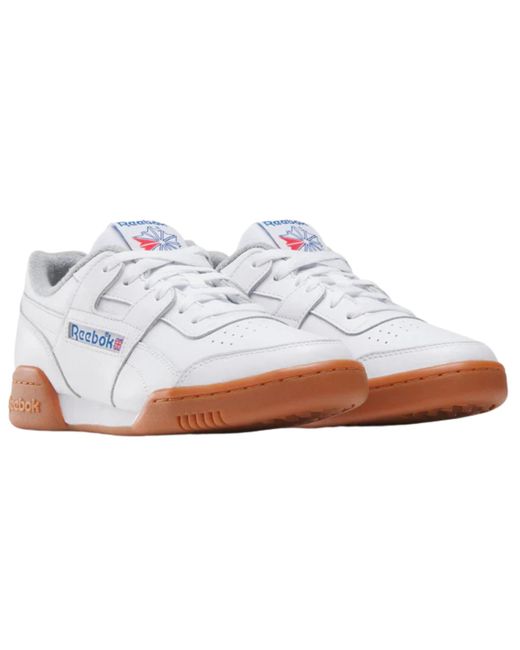 Reebok White Workout Plus Shoes for men