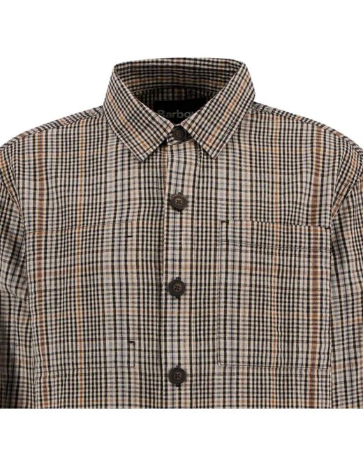 Barbour Brown Fife Checked Overshirt for men