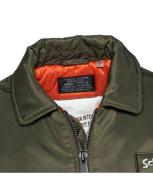 Schott Nyc Green Schott 90&Apos;Fit Bomber Jacket for men