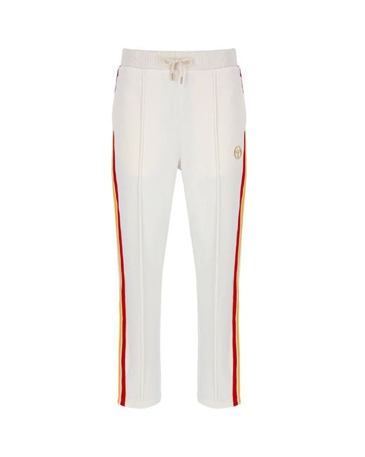 Sergio Tacchini White Slice Velour Track Pants for men