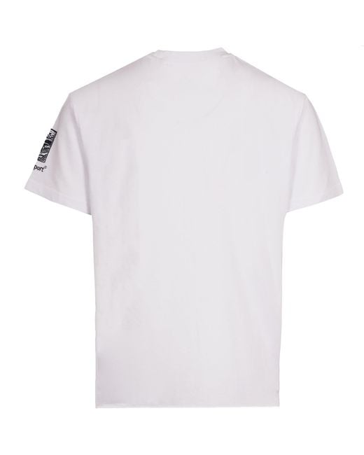 Rockport Archive White Highland Front Logo Washed Crew Neck T-Shirt for men