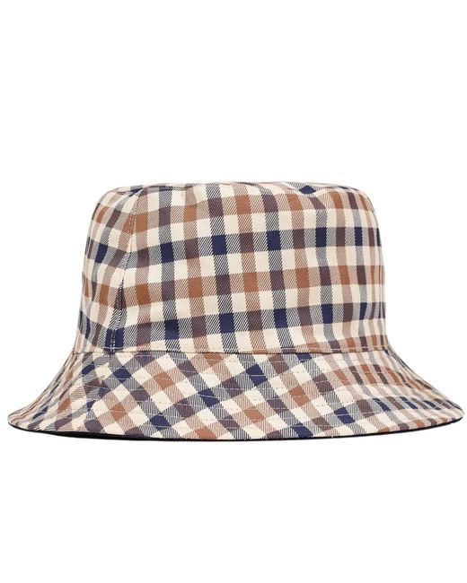 Aquascutum Blue Reversible Cotton Bucket Hat for men