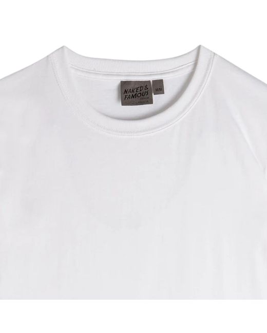 Naked & Famous White Circular Knit T-Shirt for men