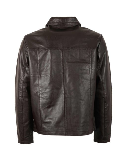 real hoxton Black Classic Leather Jacket for men
