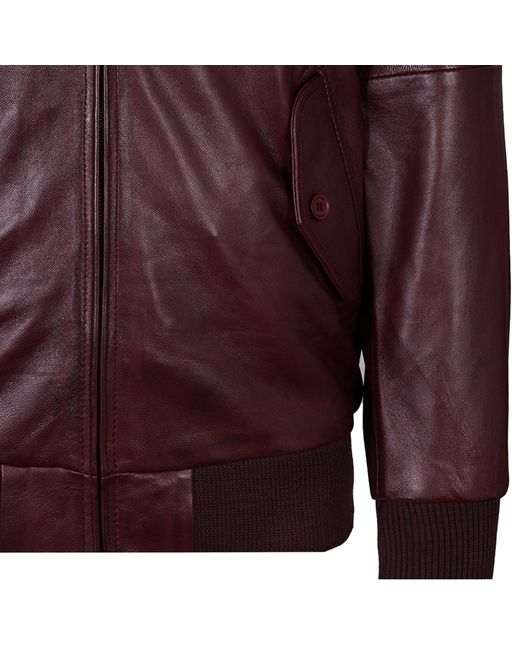 real hoxton Purple Harington Leather Jacket for men