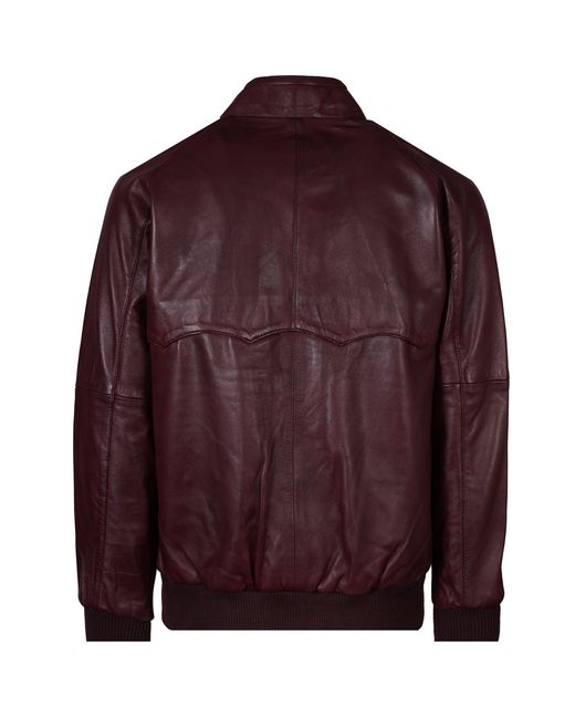 real hoxton Purple Harington Leather Jacket for men