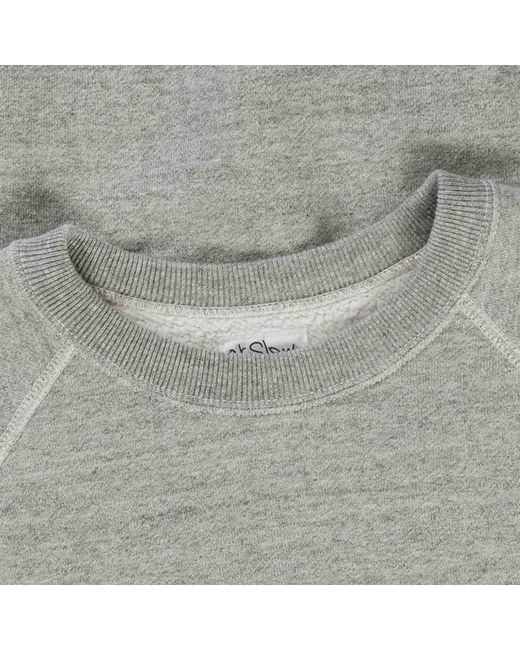 Orslow Gray Loop Wheel Crew Neck Sweatshirt for men