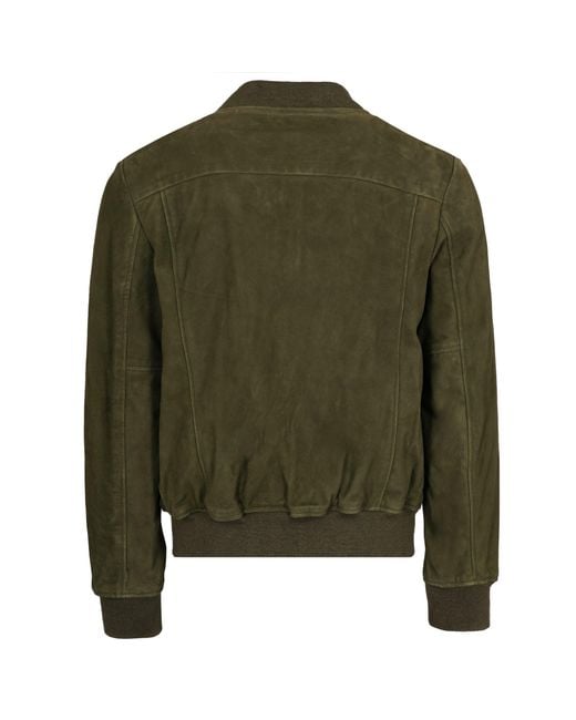 Schott Nyc Green Suede Bomber Jacket for men