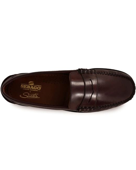 Sebago Brown X Stuarts Dan Cordovan Penny Loafer for men