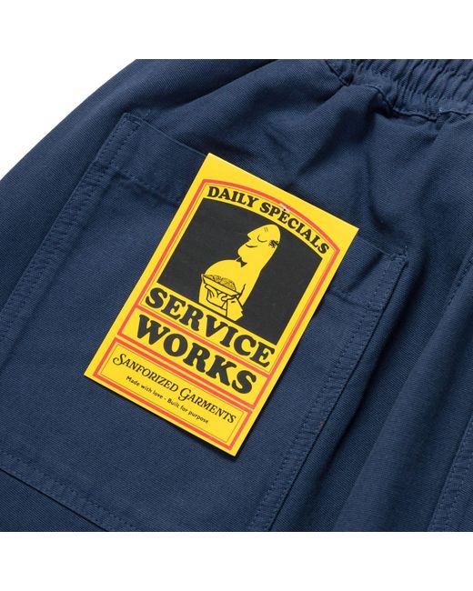 Service Works Blue Classic Chef Pants for men